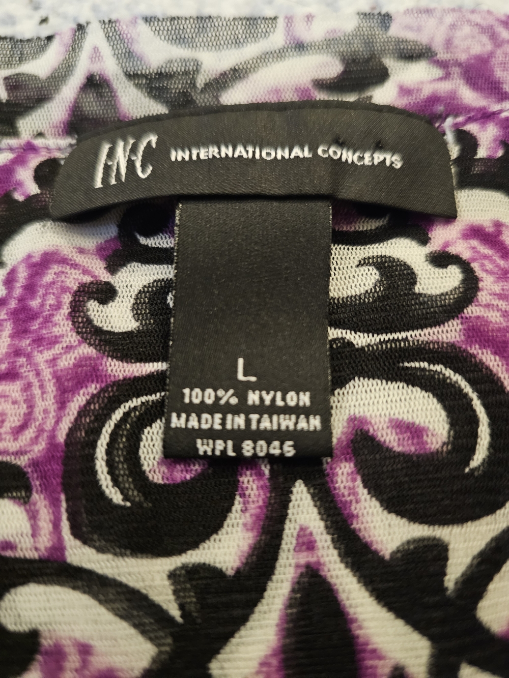 INC International Concepts Purple Patterned Top - Picture 4 of 7